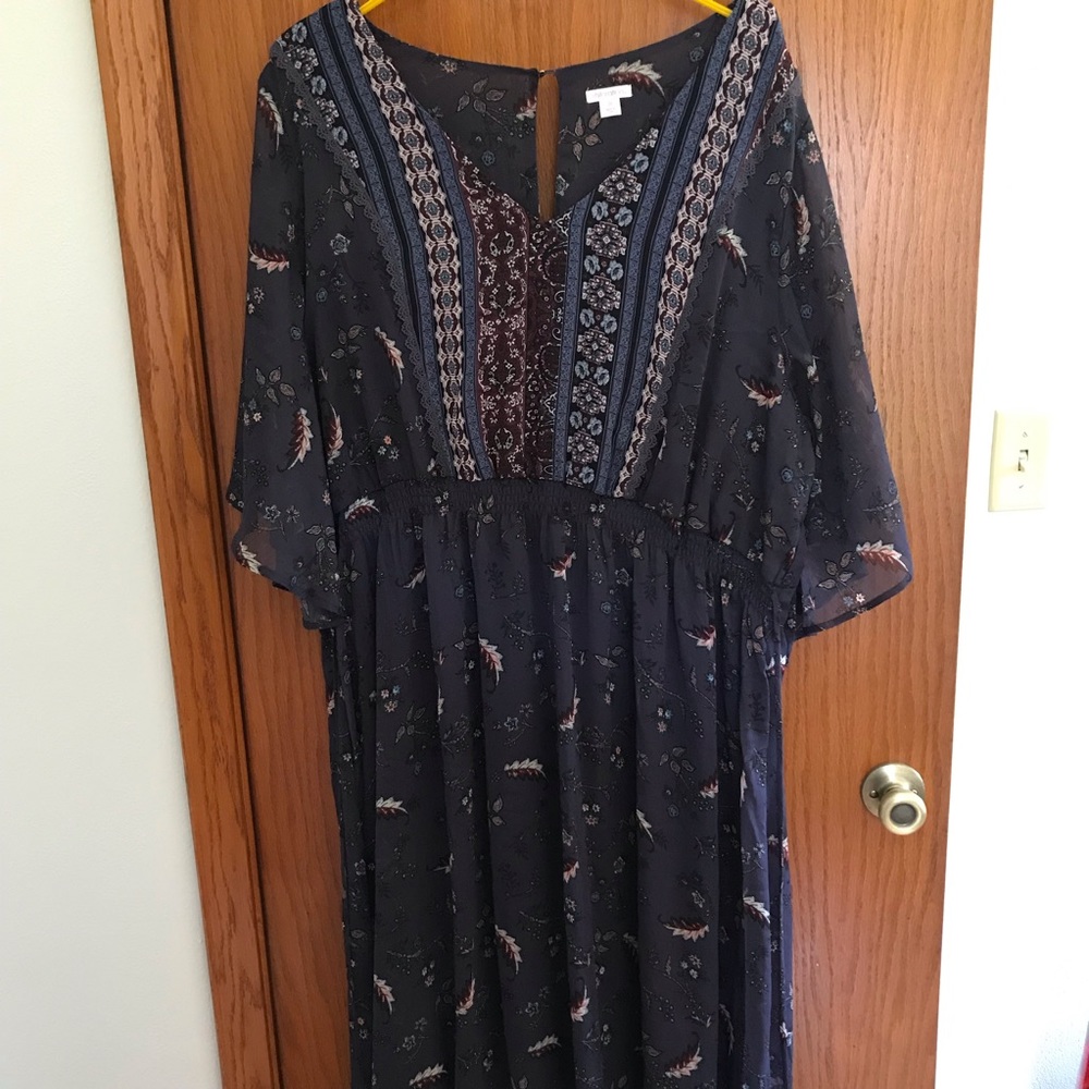 Plus size peasant maxi dress.